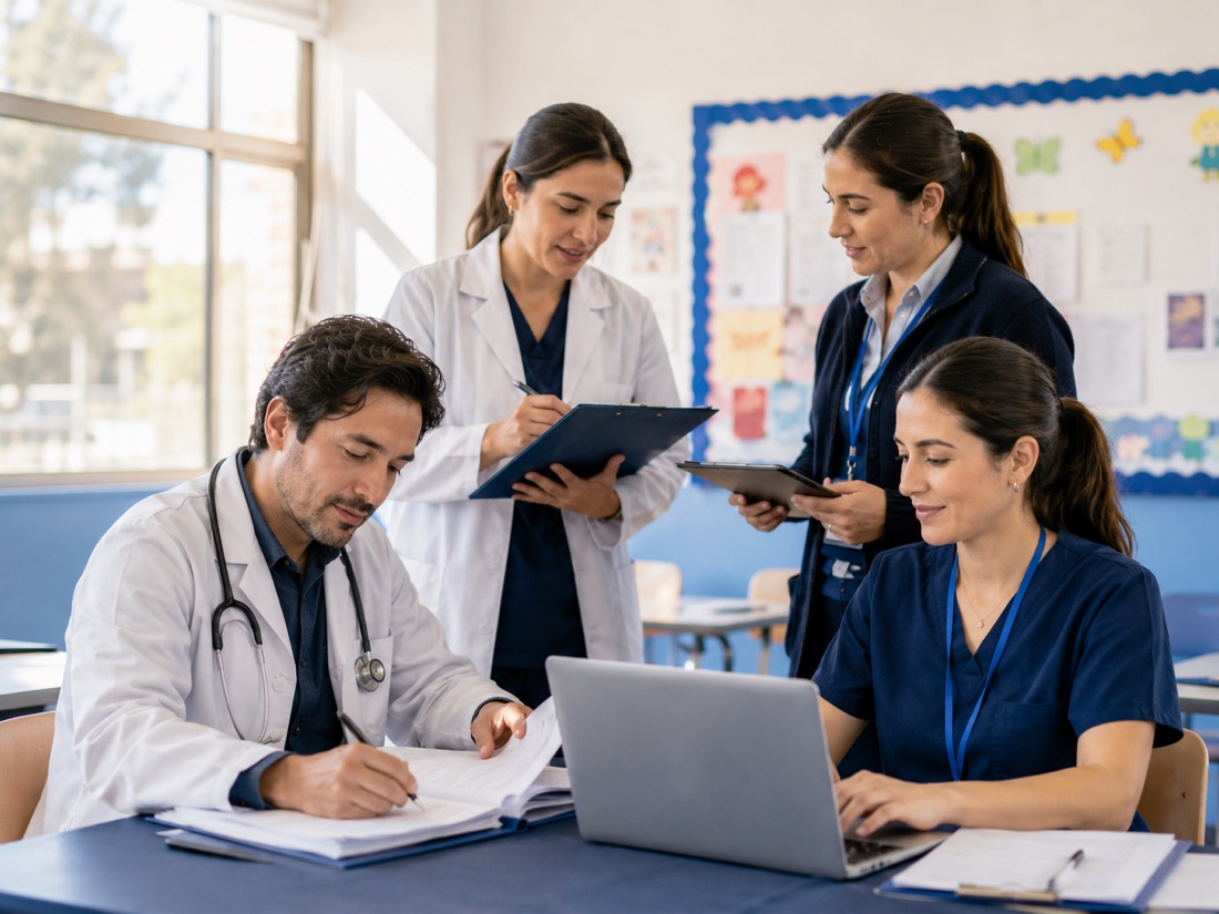 Jornada de evaluación con equipo multidisciplinario en un colegio